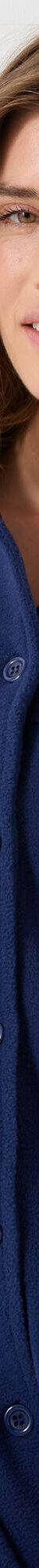 Robe de chambre longue en polaire, col Claudine (marine) Robe de chambre longue en polaire, col Claudine (marine)